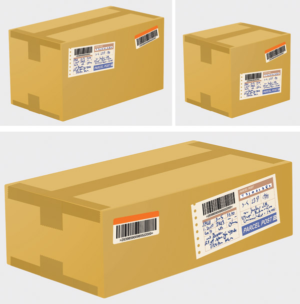 freight boxes icons modern colored 3d sketch