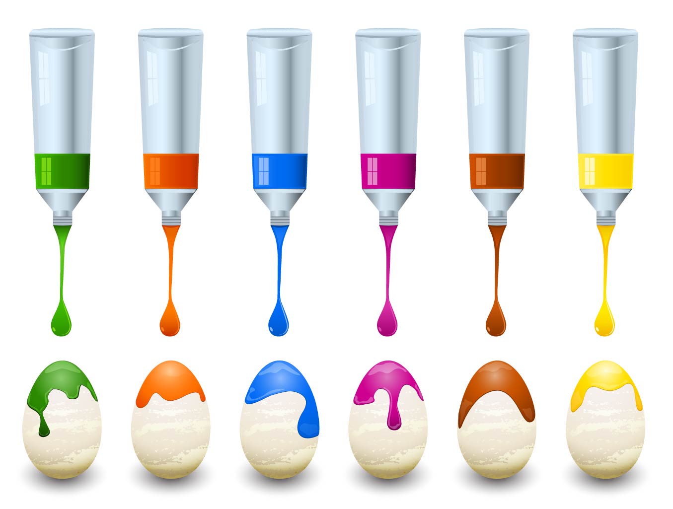 easter eggs advertising background colorful paint tubes sketch