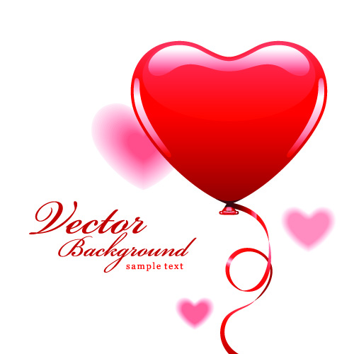 valentines background shiny red heart balloon decor