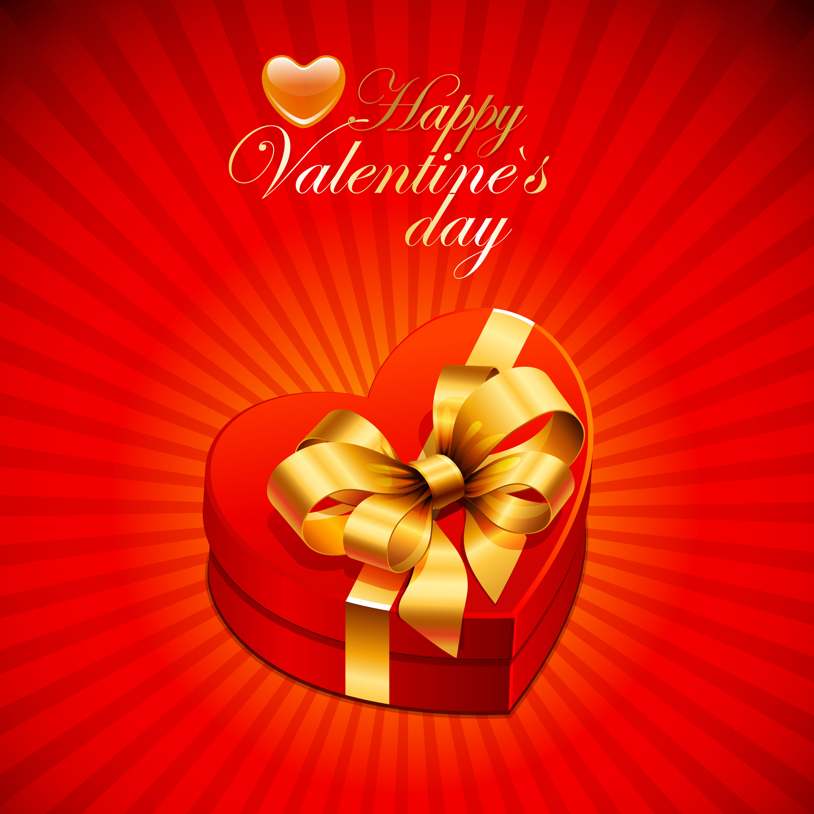 valentine background heart present box shiny 3d decor