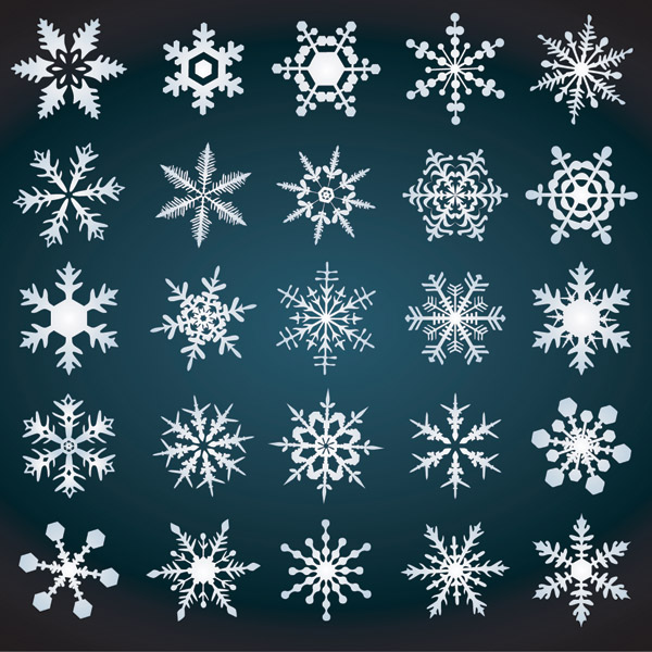 snowflakes icons collection classical symmetrical shapes