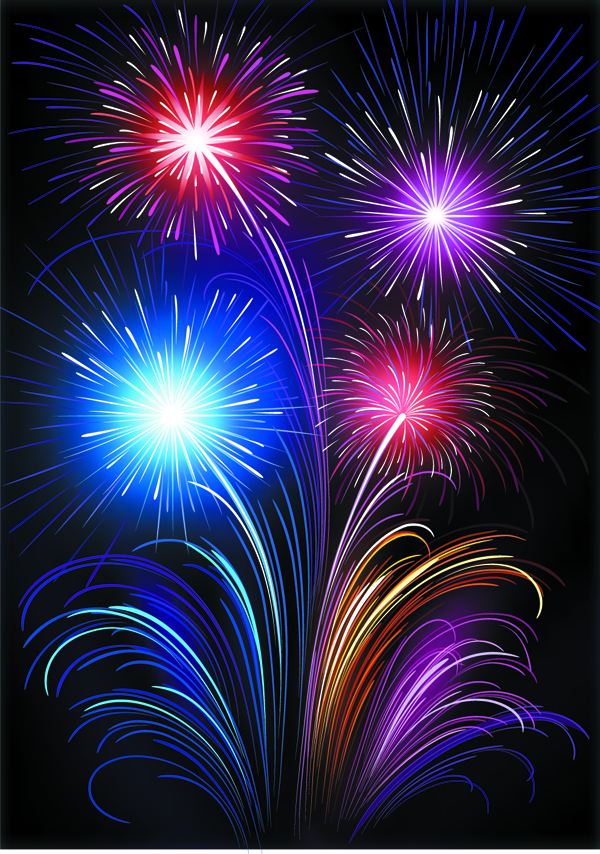 fireworks painting colorful sparkling explosion decor