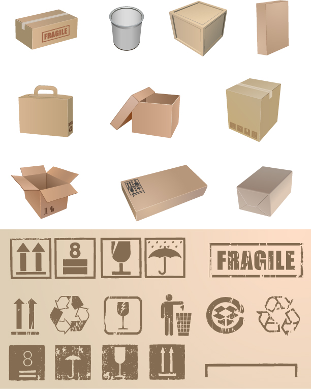 box handle sign templates 3d retro shapes