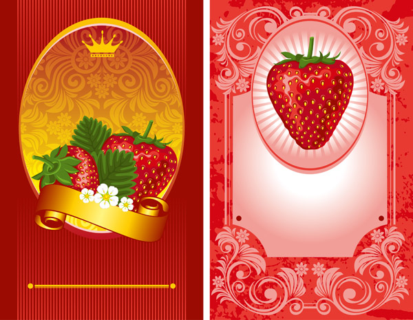 decorative background templates strawberry theme elegant design