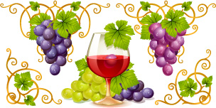 wine advertising background glass grapes icons decor