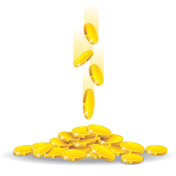 income background golden coins icons modern 3d design