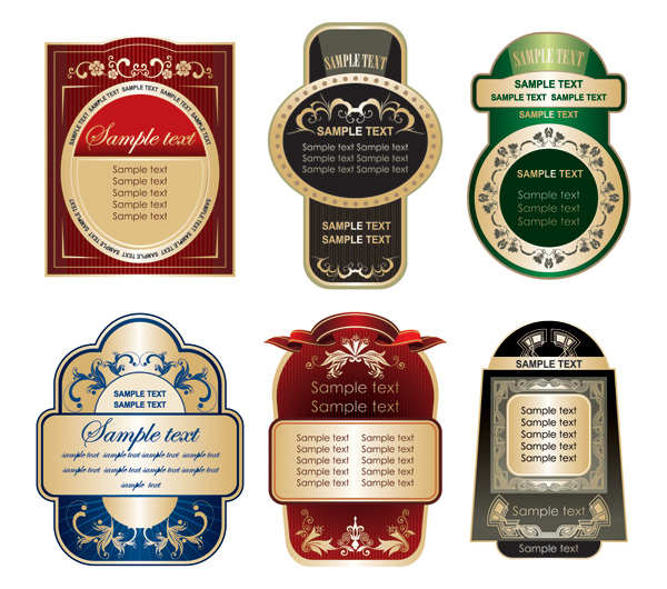 label templates shiny colored elegant design