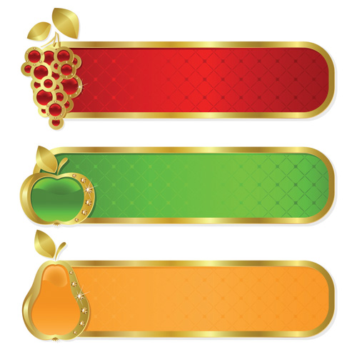 fruit tags templates sparkling luxury horizontal gems decor