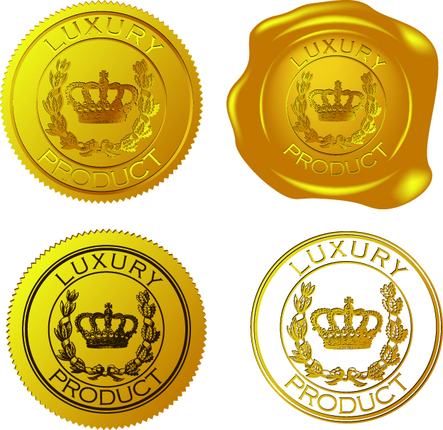 label templates luxury golden design crown cereal ornament