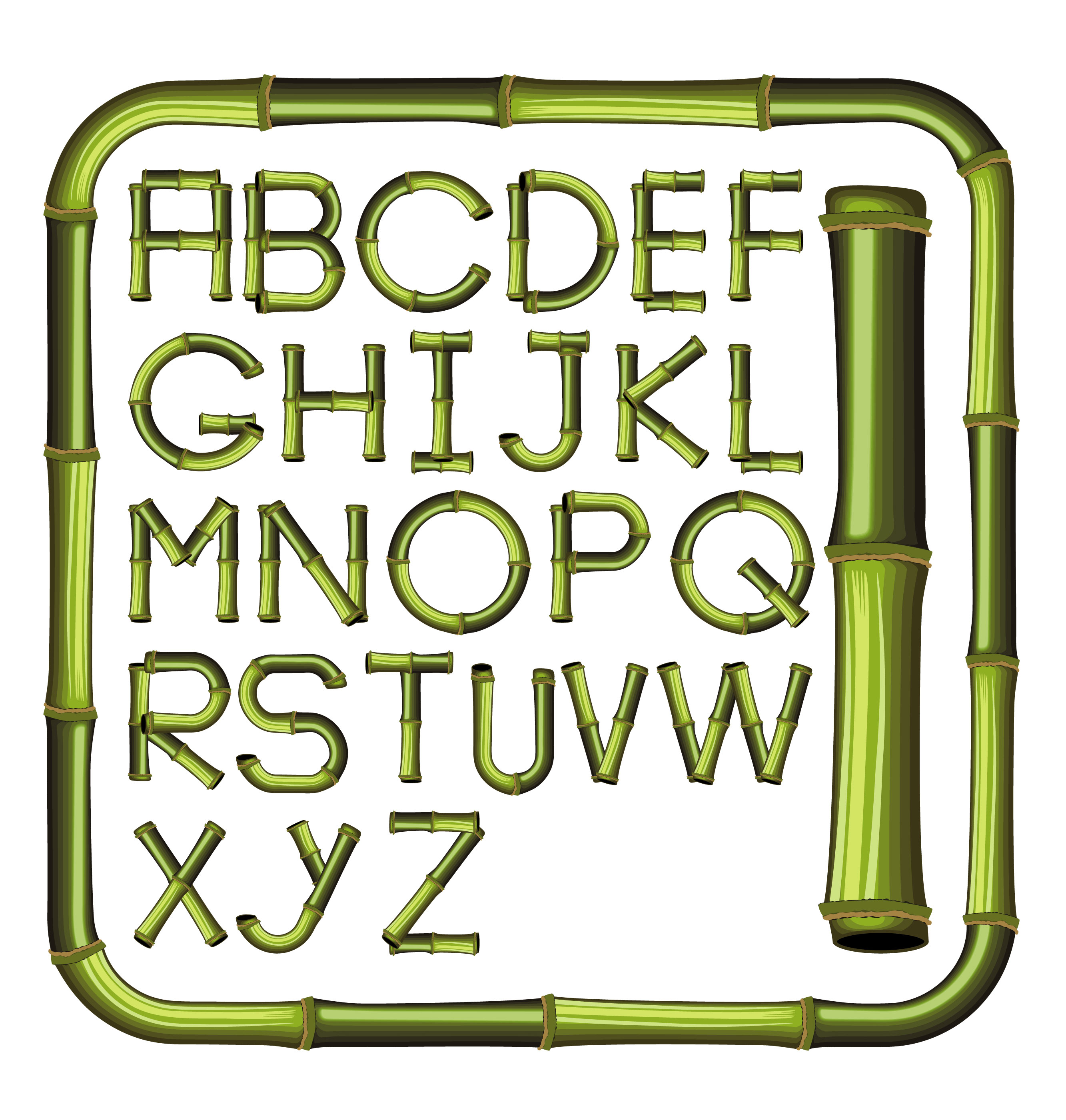 bamboo creative letters 01 vector