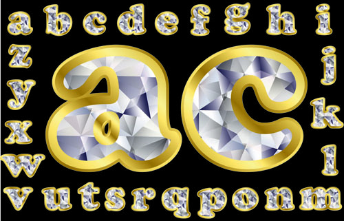 diamond letters 02 vector