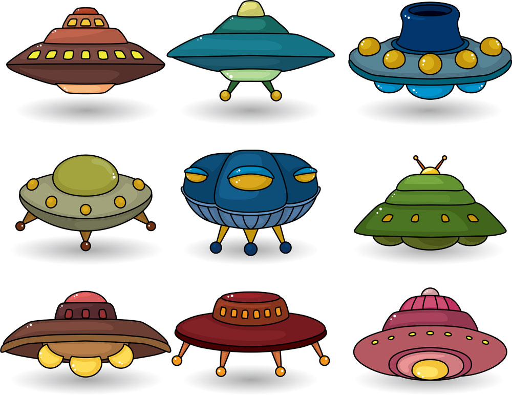 cartoon ufo 02 vector