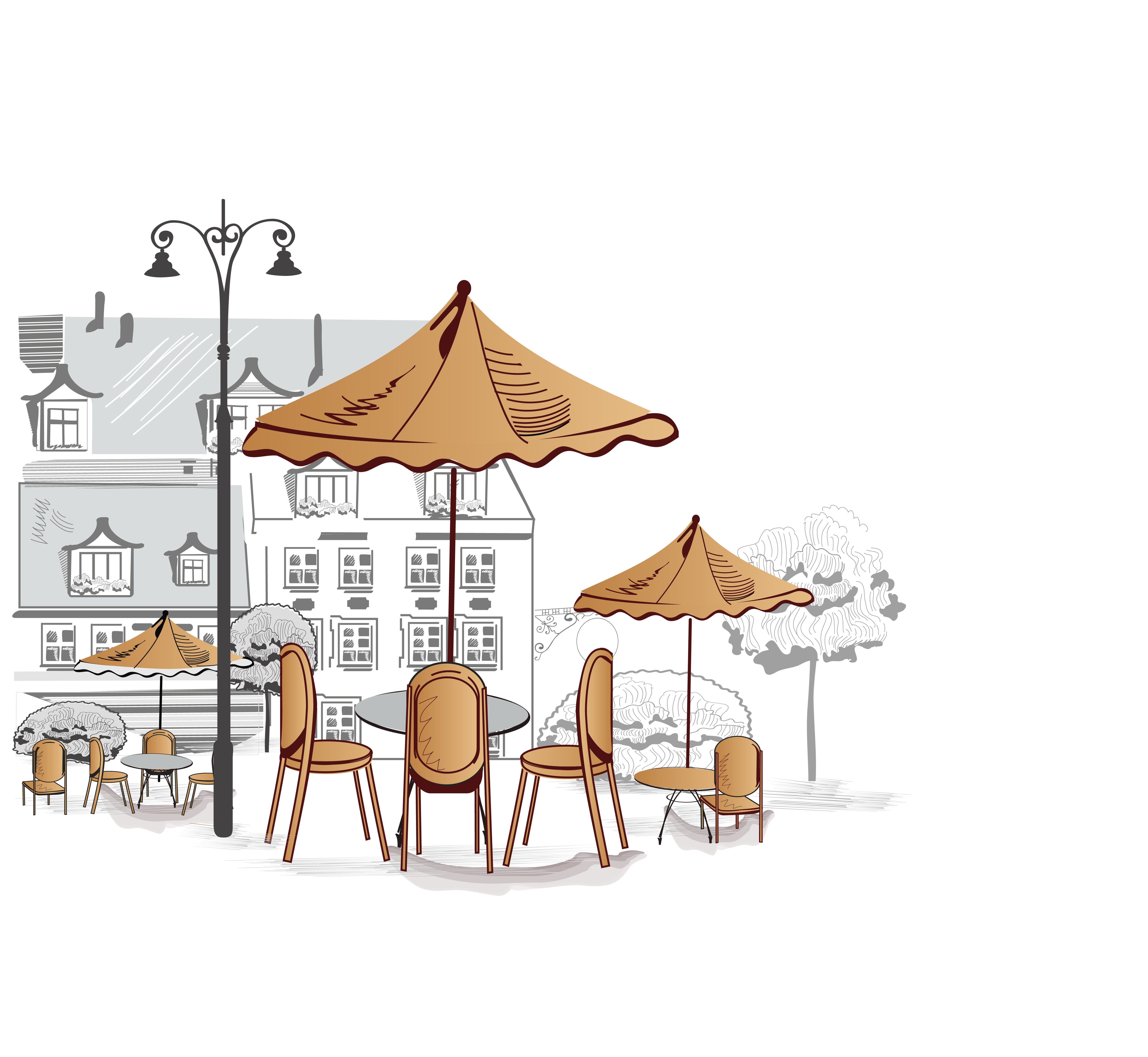 roadside cafes 02 vector