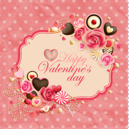 oldfashioned valentine cards 01 vector