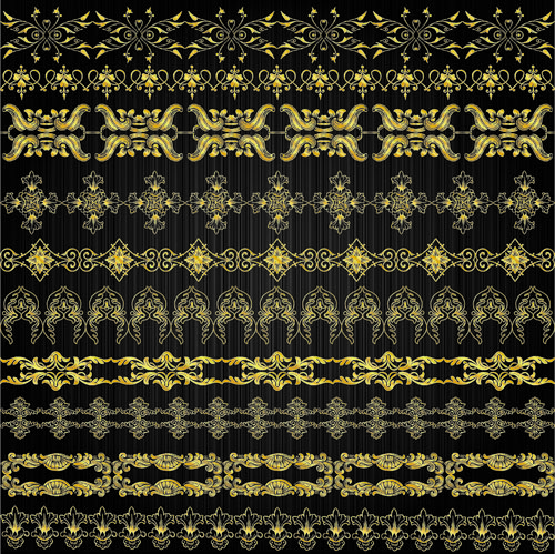 gold lace pattern 01 vector