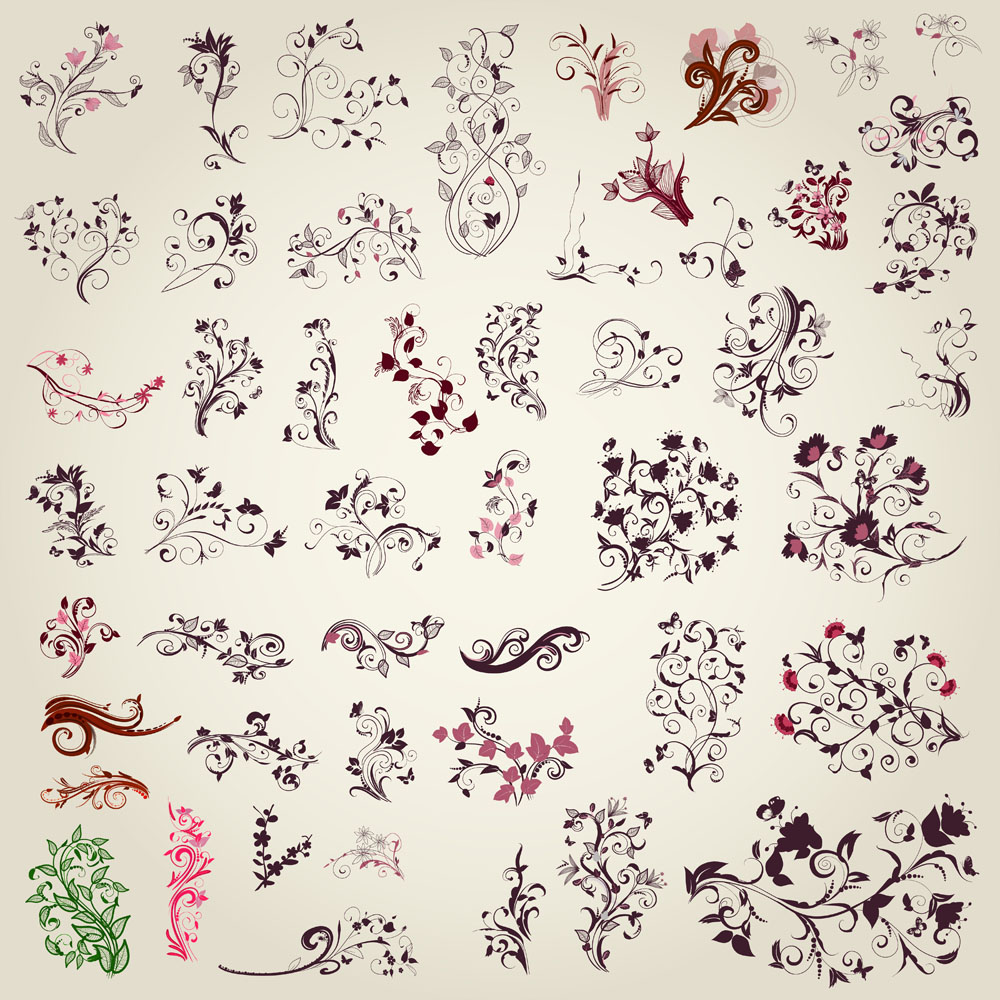 exquisite handpainted pattern 02 vector