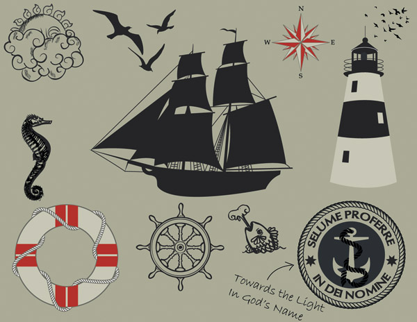 1 nautical theme graphics vector