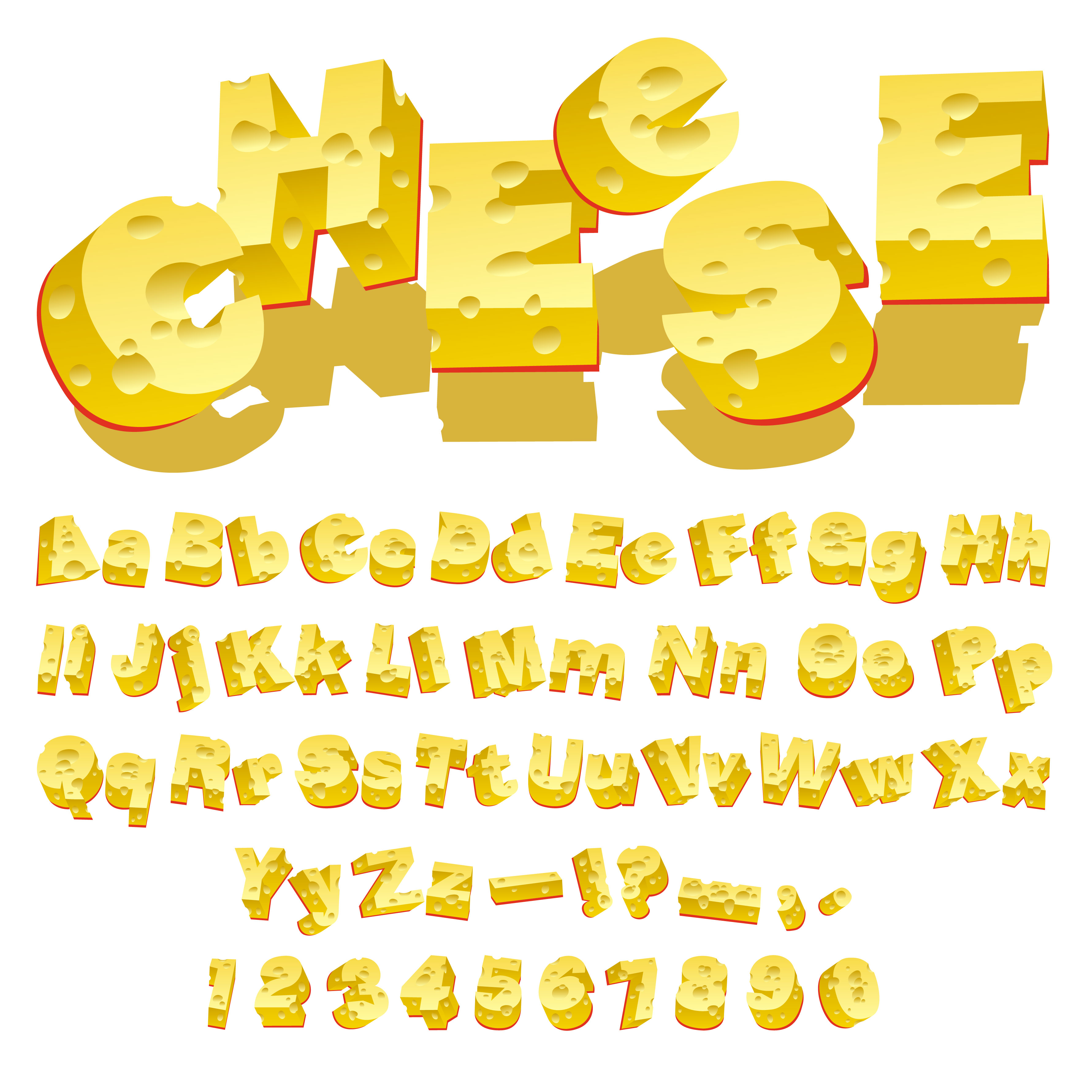 cheese creative letters vector