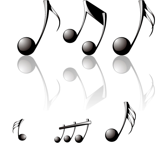 threedimensional musical notes vector