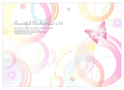 5 lines of the butterfly and the background vector