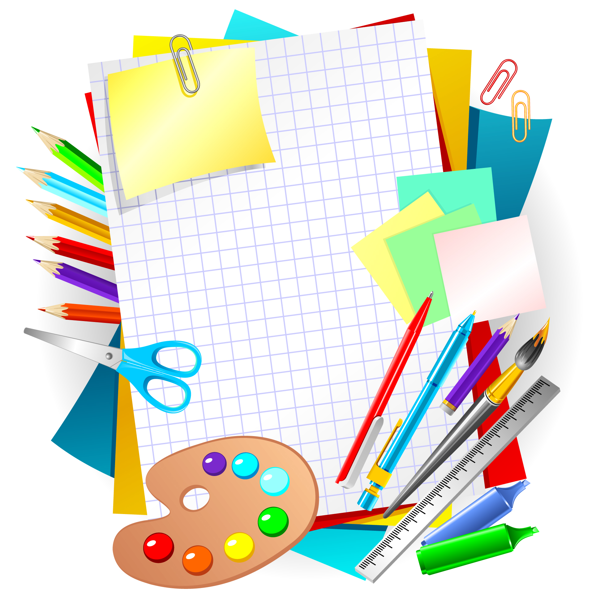 learning stationery 01 vector