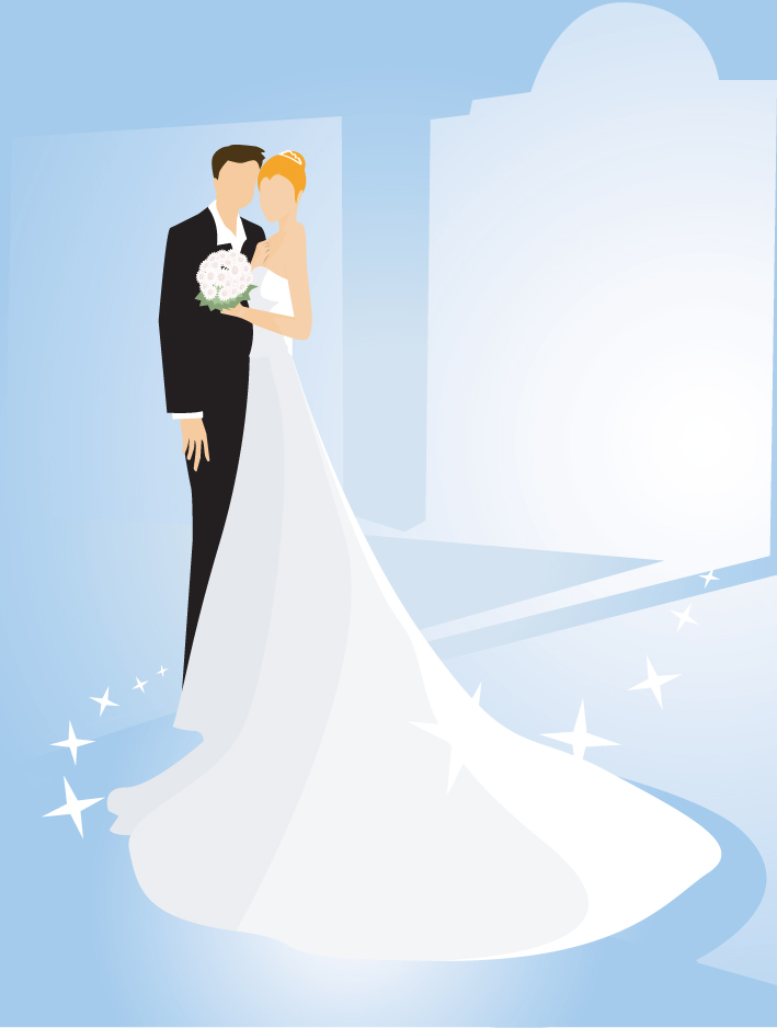 4 wedding wedding theme vector illustrator