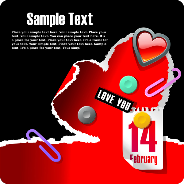 214 valentine day theme vector