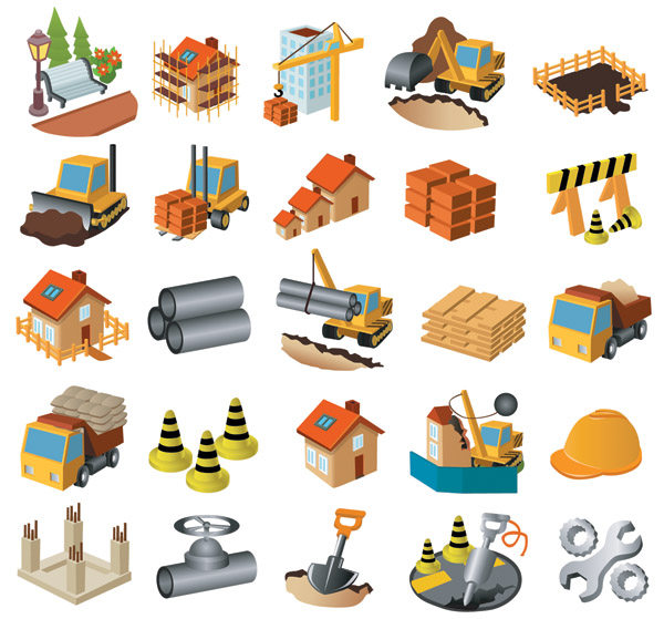 architectural theme icon vector