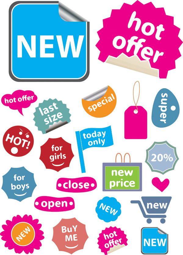 a variety of shopping sites decorative graphics vector