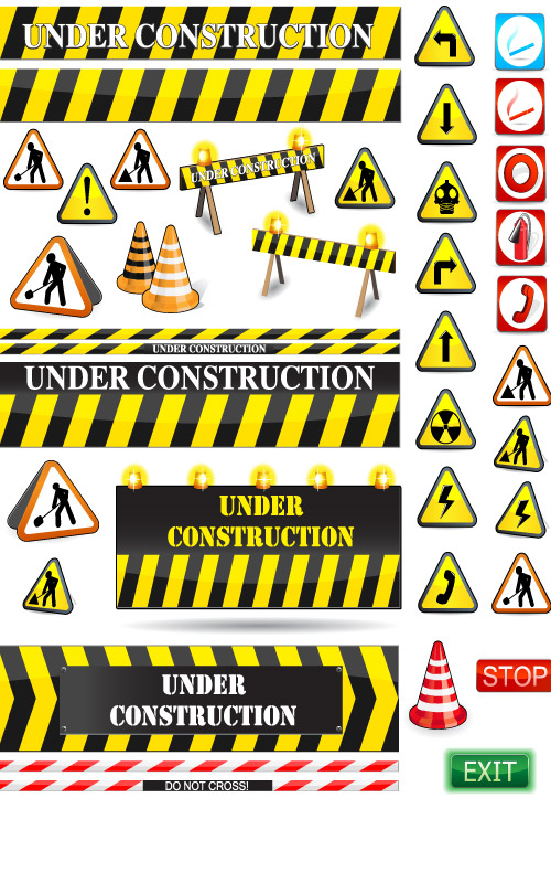 road warning signs vector