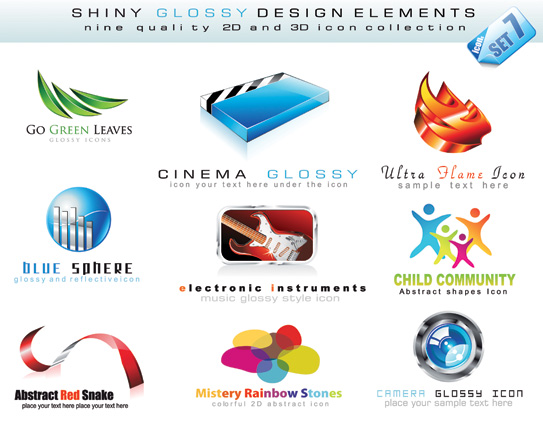 3d style logo template vector nonoriginal works