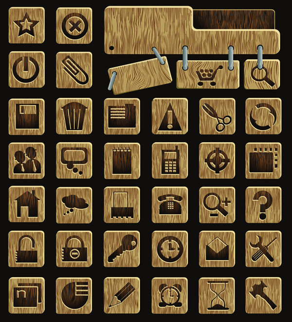 wood icon vector