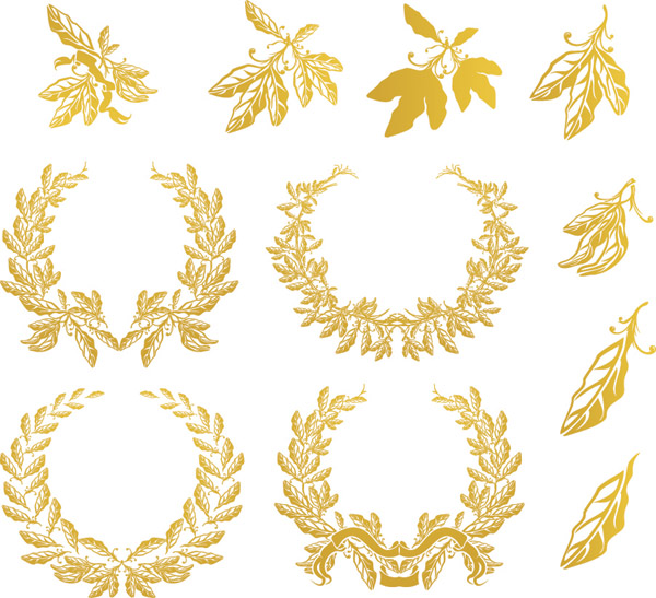 golden olive branch vector