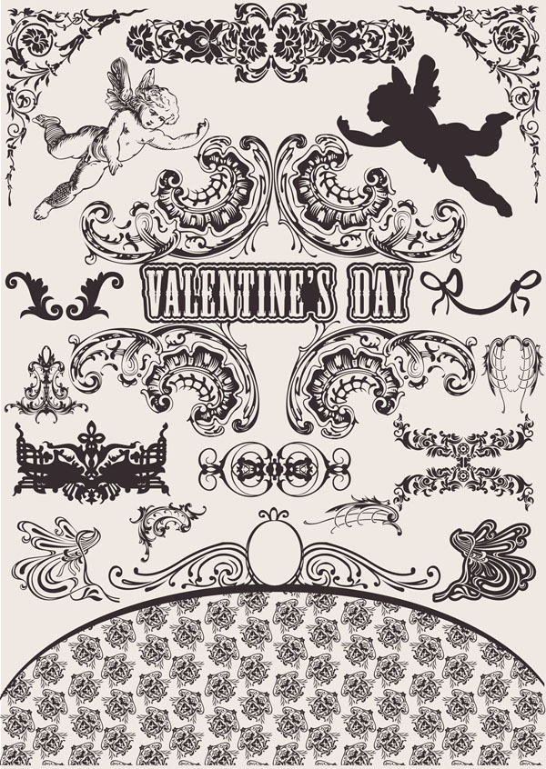 wedding lace pattern vector