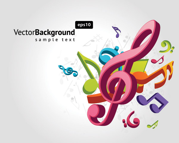 theme music notes vector 2