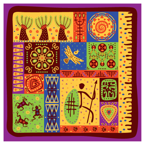 tribal pattern colorful flat classic handdrawn elements