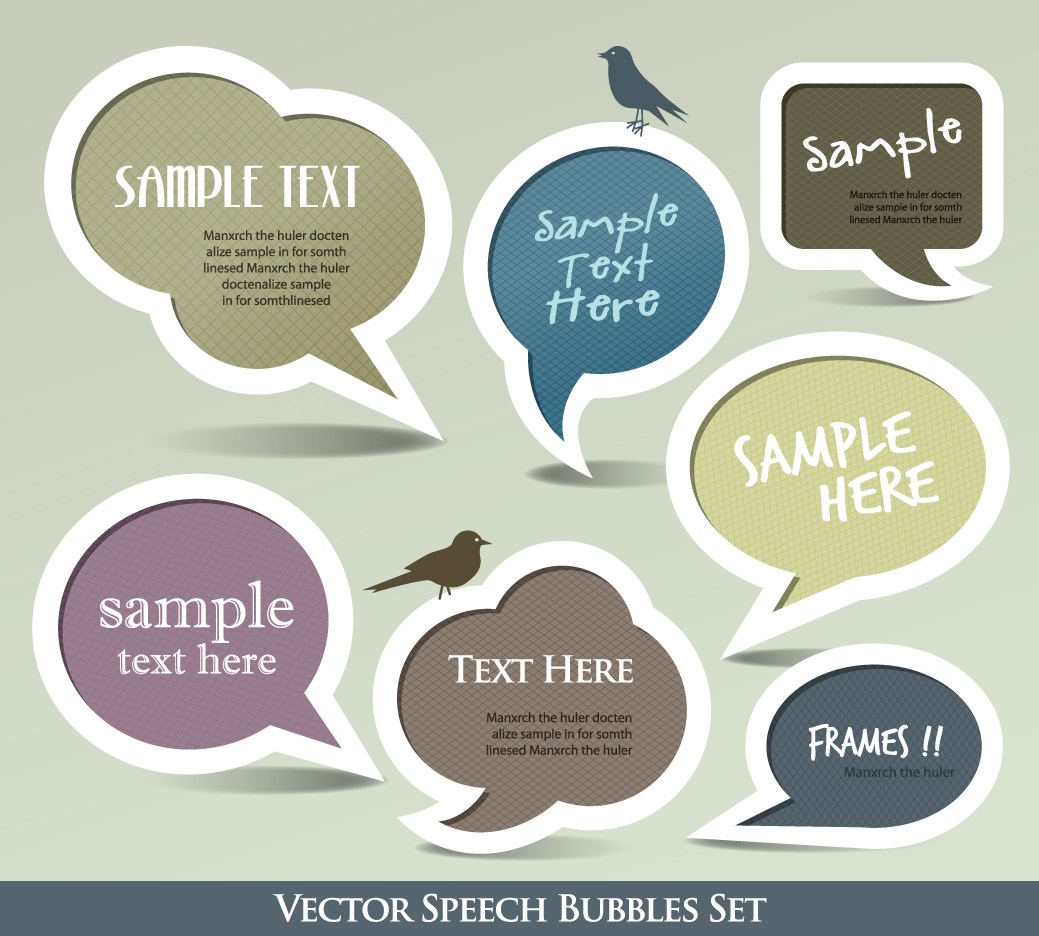 speech bubble sticker templates flat elegant papercut shapes