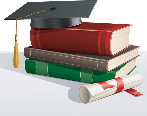 graduation background educational elements modern 3d realistic design