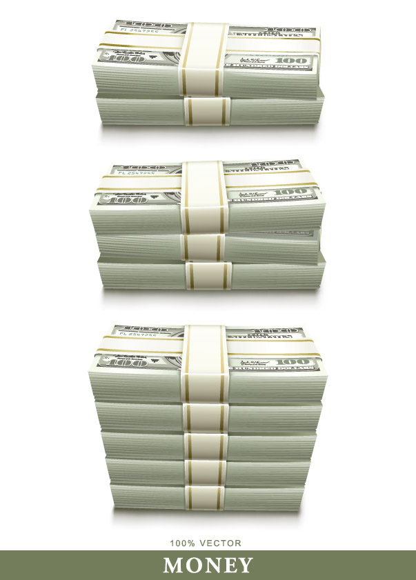 money stack icons modern 3d design