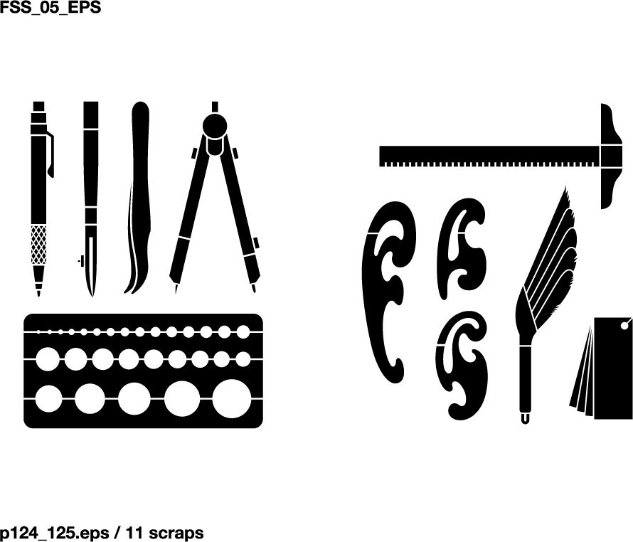 various elements of vector silhouette or even goods 99 elements