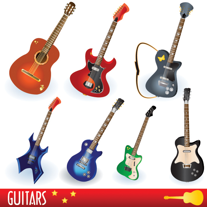 a variety of musical instruments vector