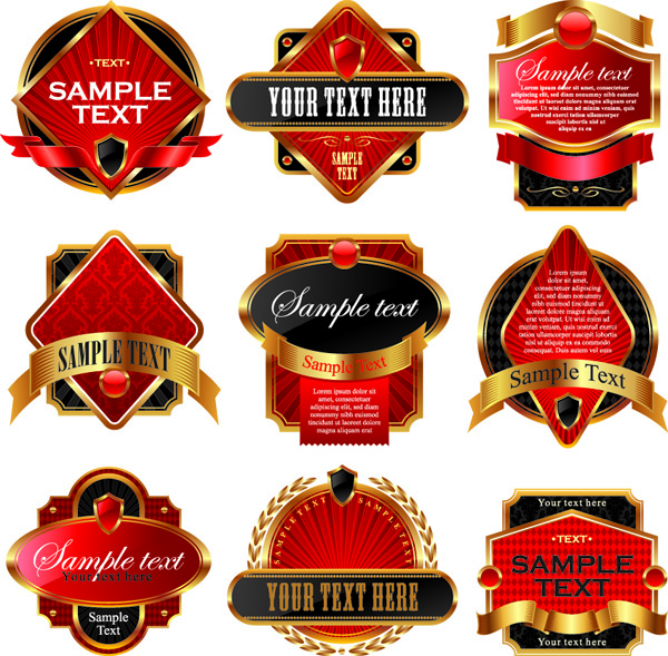 european gorgeous label vector