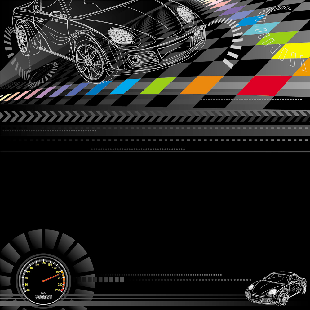 racing background template dark dynamic car speedometer silhouette