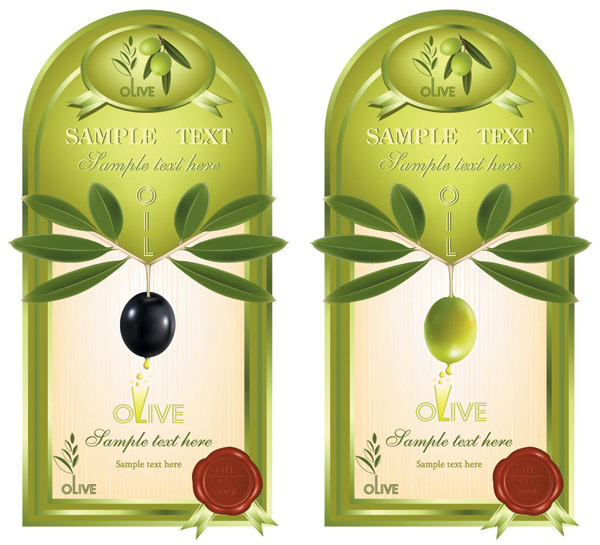 olive oil label template modern green decor