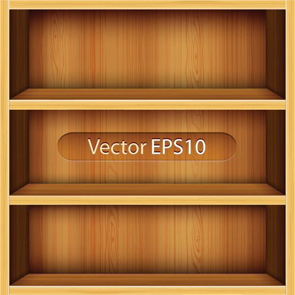 solid wood bookshelves vector 1