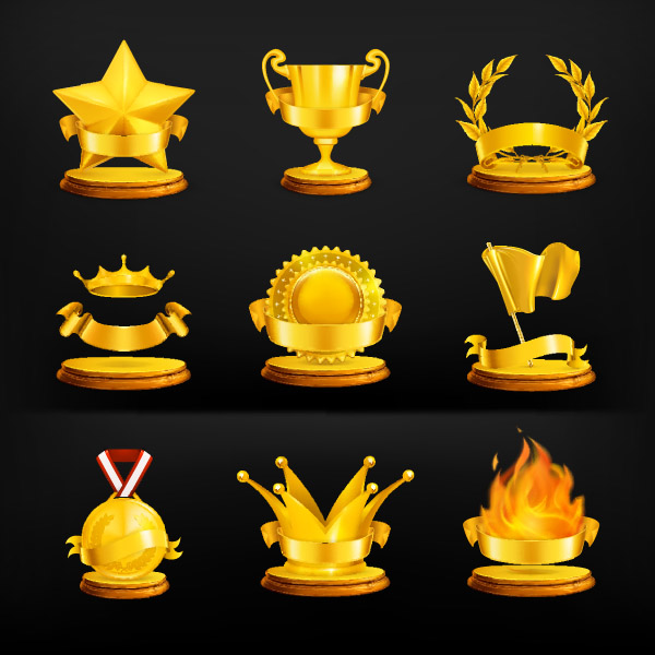 gold medal icon vector