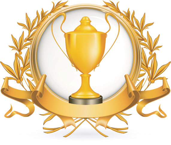 yellow gold trophy vector