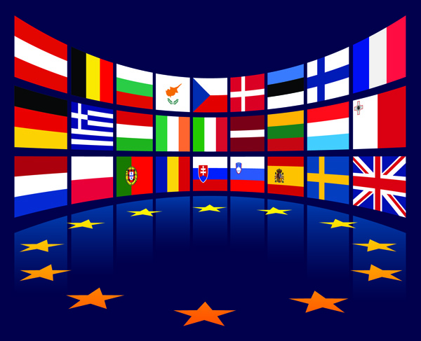 eu background theme 3d colorful design national flags