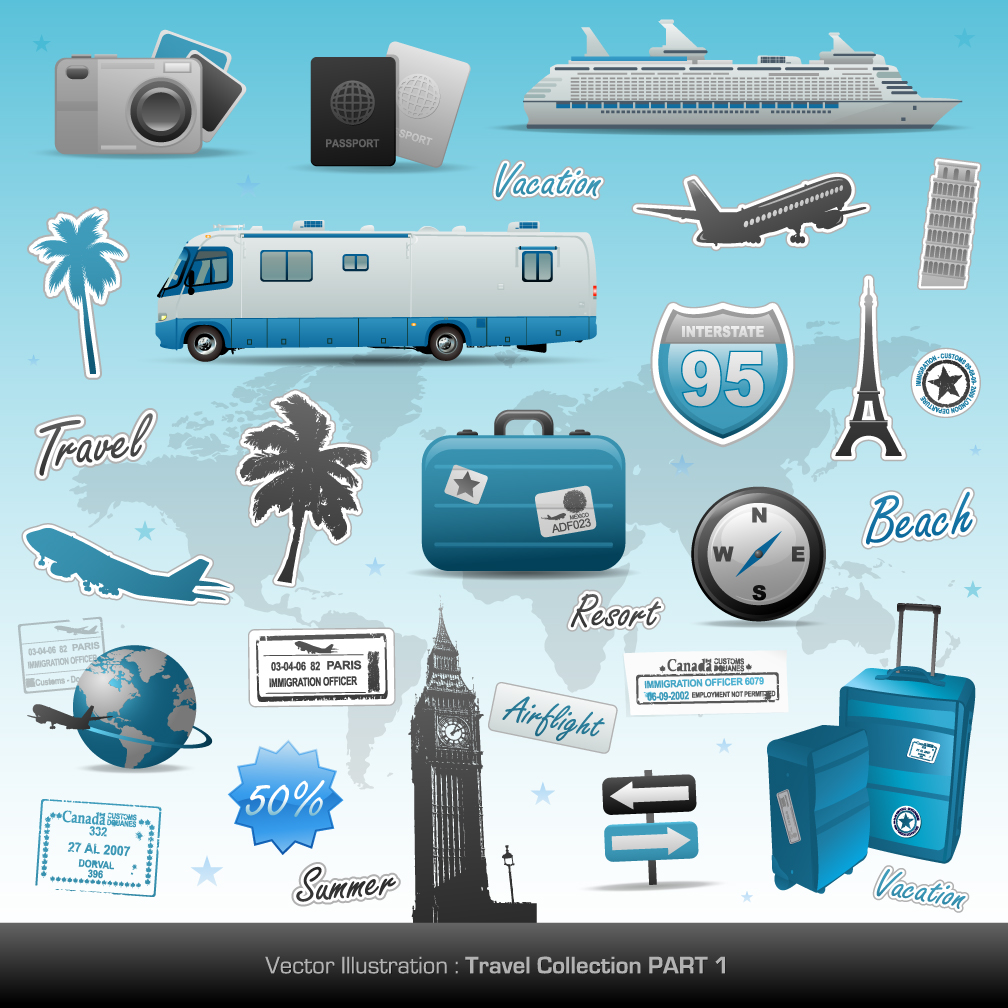 travel theme vector