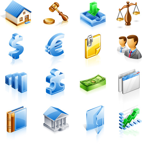 finance icons collection modern colored 3d design